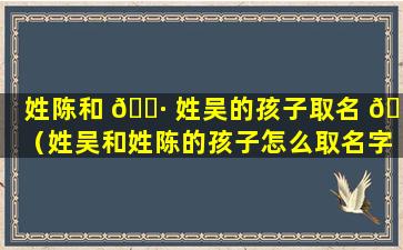 姓陈和 🕷 姓吴的孩子取名 🐴 （姓吴和姓陈的孩子怎么取名字）